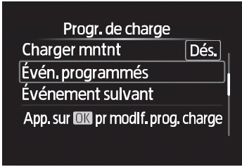 Utilisation de la fonction de calendrier de recharge