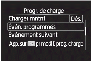 Utilisation de la fonction de calendrier de recharge