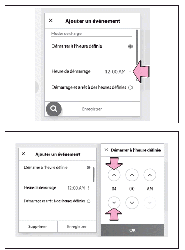 Utilisation de la fonction de calendrier de recharge