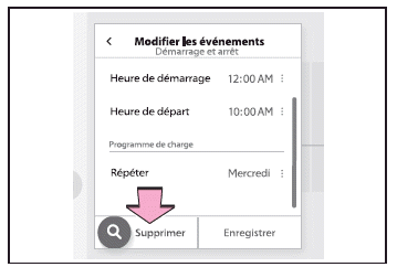 Utilisation de la fonction de calendrier de recharge